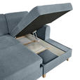 ECKSOFA Blau Flachgewebe  - Blau/Buchefarben, KONVENTIONELL, Holz/Textil (241/166cm) - Carryhome