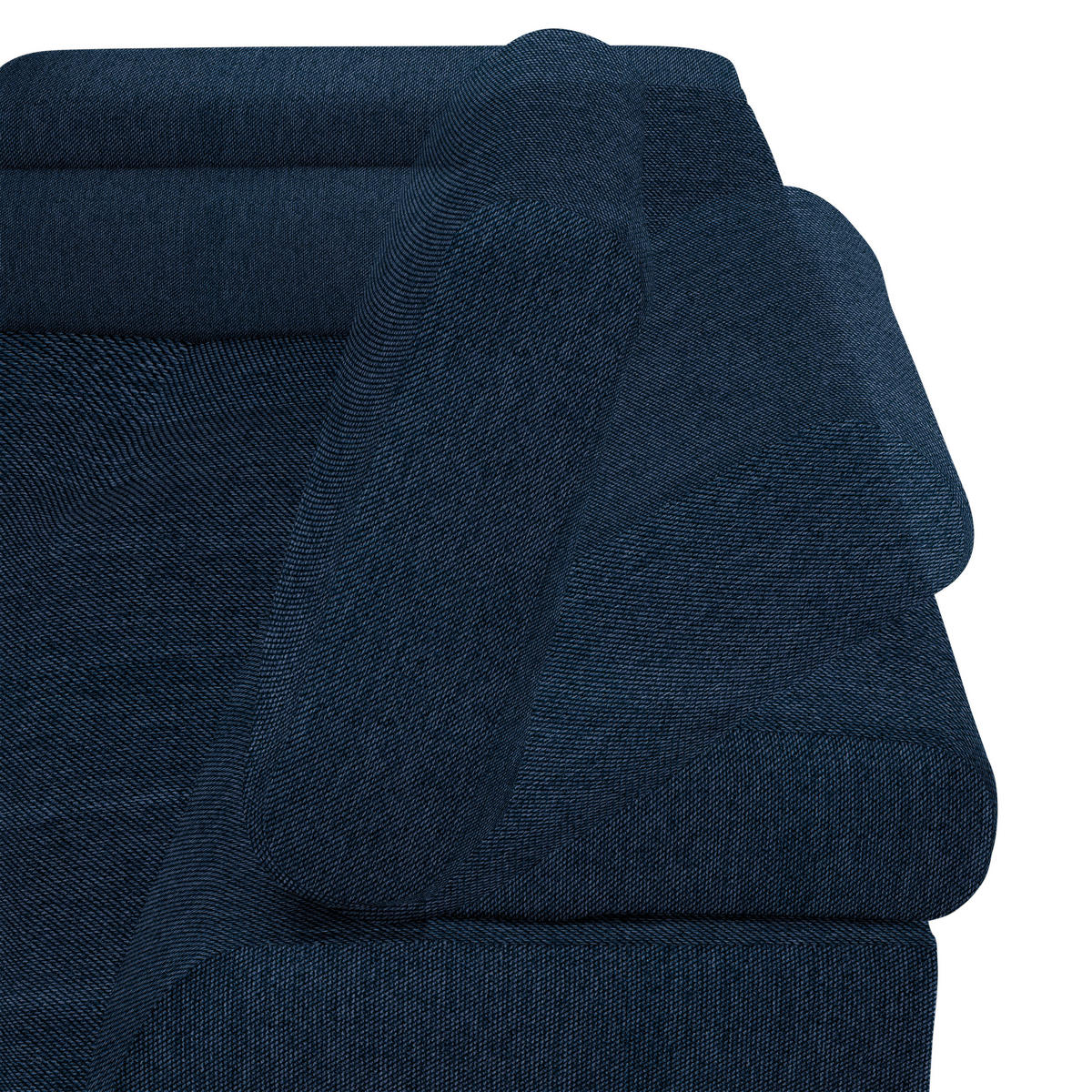ECKSOFA in Webstoff Dunkelblau  177/270 cm  - Schwarz/Dunkelblau, Design, Textil/Metall (177/270cm) - Welnova