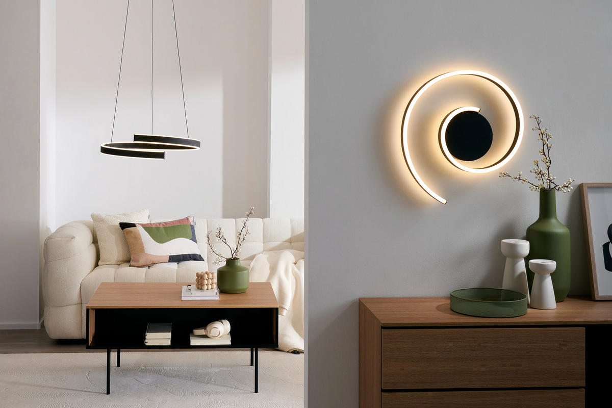 LED-HÄNGELEUCHTE Andabaia-Z 60/154 cm   - Schwarz/Weiß, Design, Kunststoff/Metall (60/154cm) - Eglo