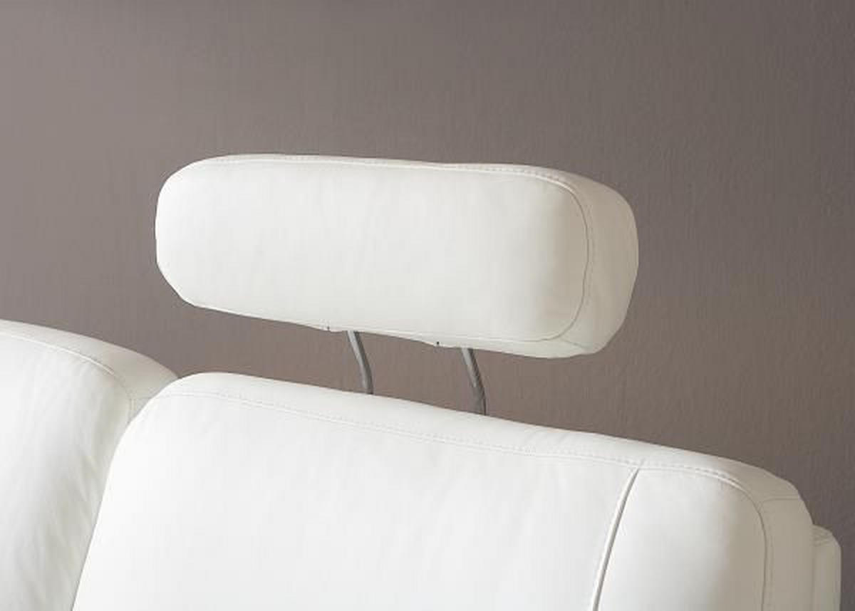 WOHNLANDSCHAFT in Echtleder Weiss  - Weiss/Alufarben, Konventionell, Leder/Metall (239/329/165cm) - Beldomo Premium