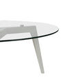 COUCHTISCH Eiche massiv ESG 90/90/45 cm rund Klar, Weiß  - Klar/Weiß, Design, Glas/Holz (90/90/45cm) - Carryhome