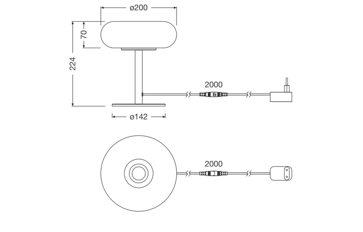 LED-TISCHLEUCHTE 20/22,4 cm  - Edelstahlfarben/Weiß, Design, Glas/Metall (20/22,4cm) - Osram