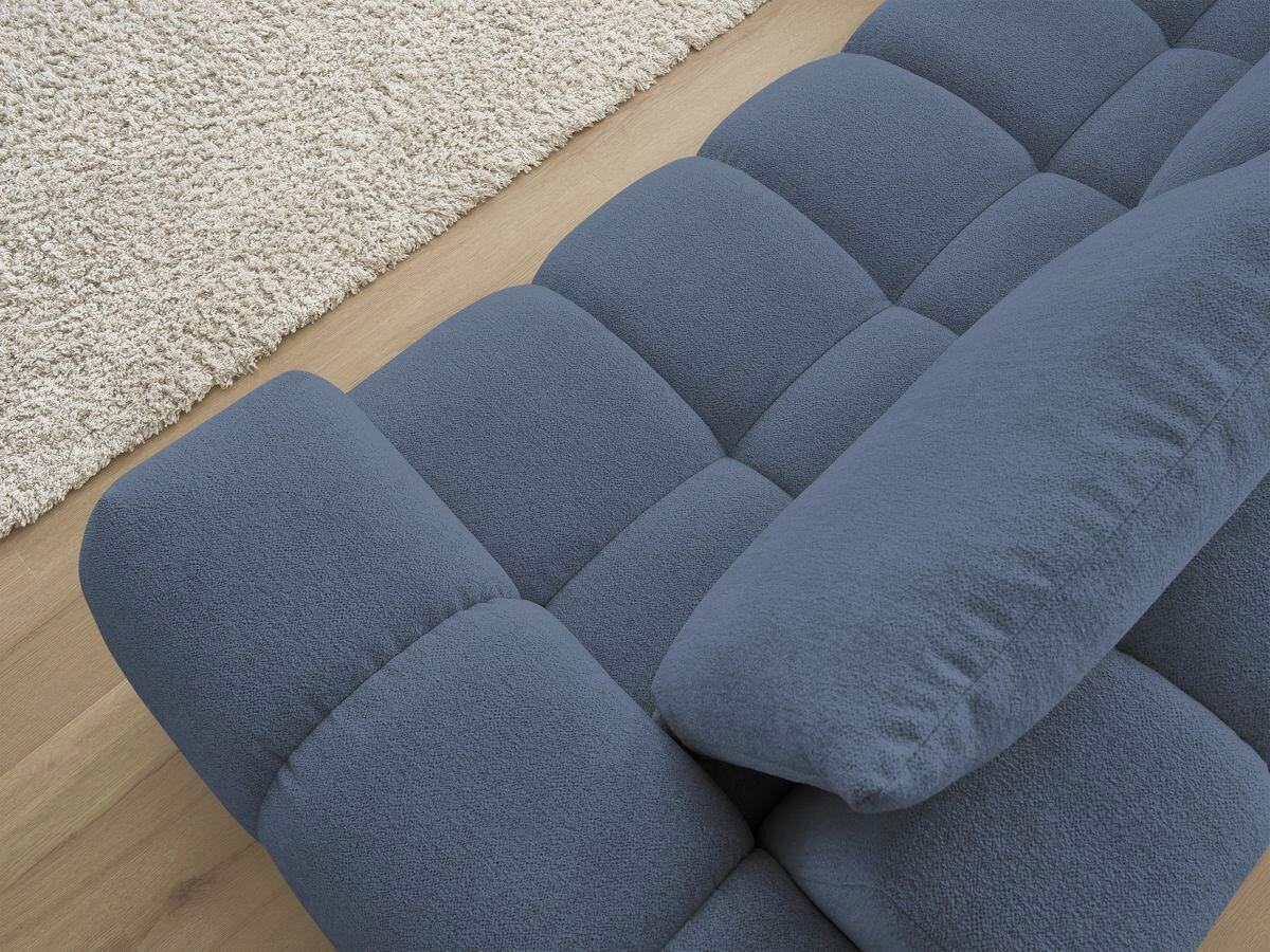 ECKSOFA Ottomane links  EVEREST Dunkelblau Flachgewebe  - Schwarz/Dunkelblau, MODERN, Kunststoff/Textil (210/352cm) - Livetastic