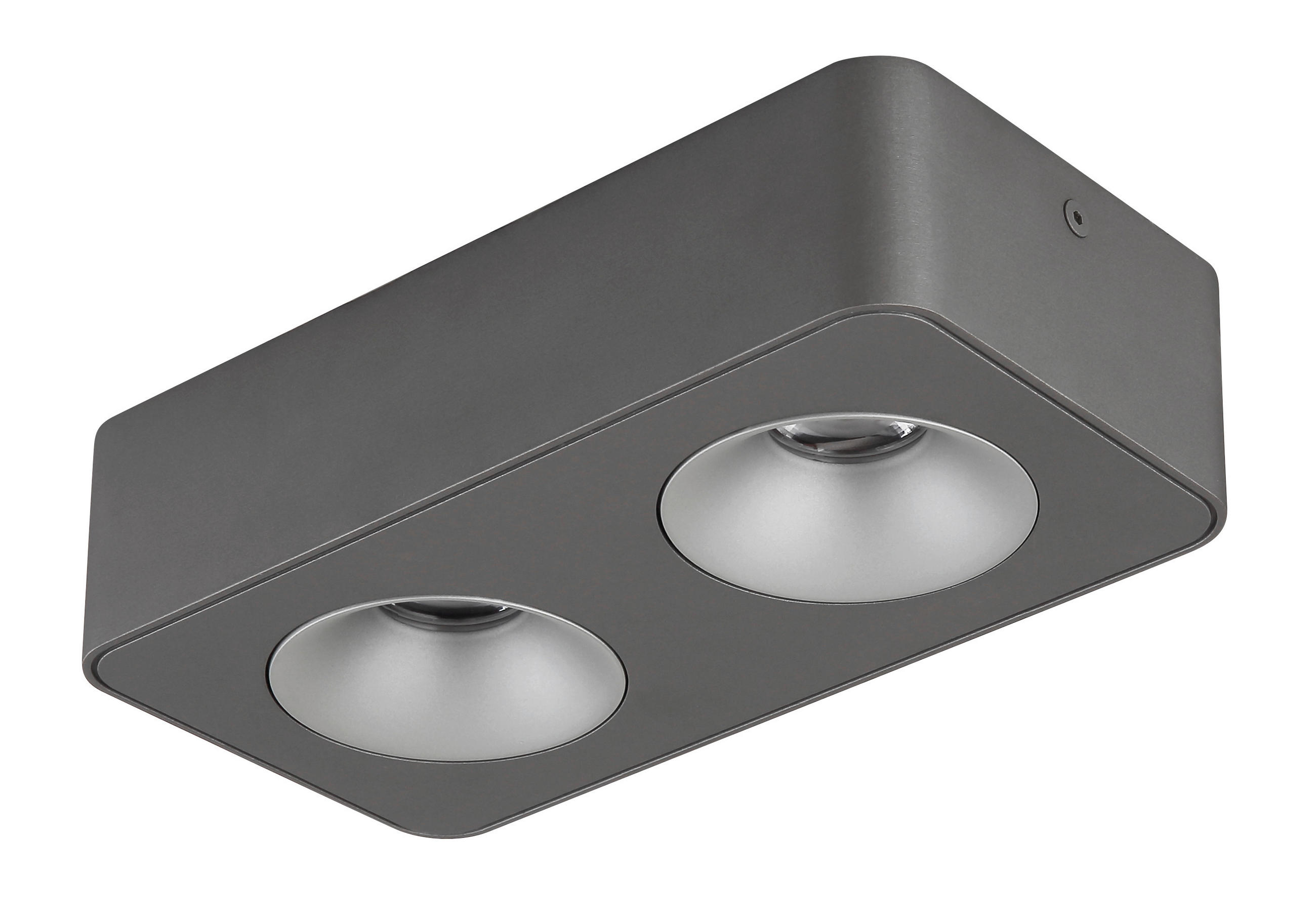 LED ZÁŘIČ, 22,4/11.7/5,5 cm - čiré/tmavě šedá, Design, kov/plast (22,4/11.7/5,5cm) - Globo