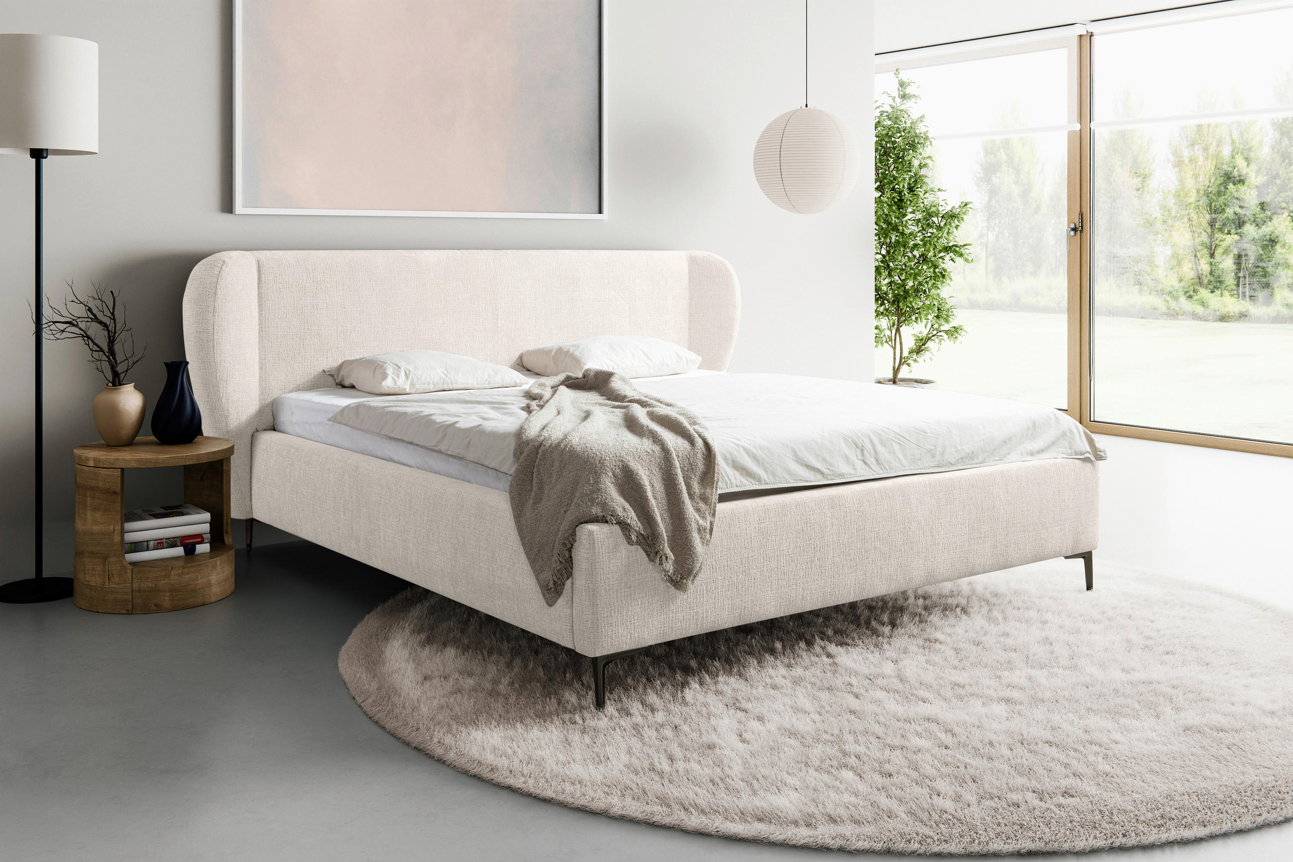 MID.YOU ČALOUNĚNÁ POSTEL, 180/200 cm, perleť