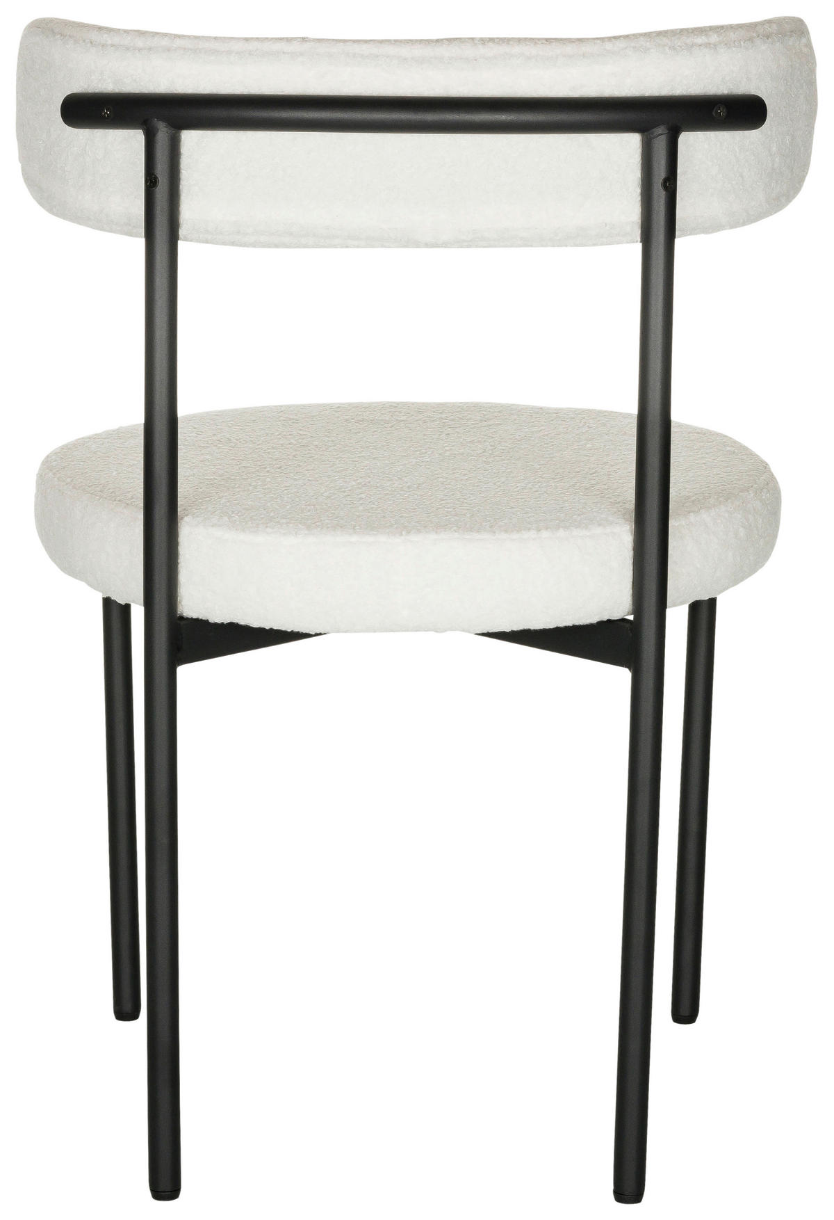 STOL bouclé  - vit/svart, Basics, metall/textil (55/78/56cm) - MID.YOU