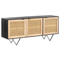 SIDEBOARD  175/75/45 cm  - Hellbraun/Schwarz, LIFESTYLE, Holz/Metall (175/75/45cm) - MID.YOU