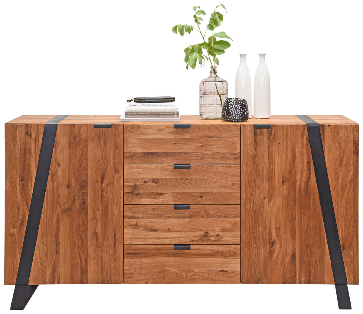 SIDEBOARD  in 172,8/90,6/43 cm  - Eichefarben/Schwarz, Trend, Holz/Metall (172,8/90,6/43cm) - Landscape