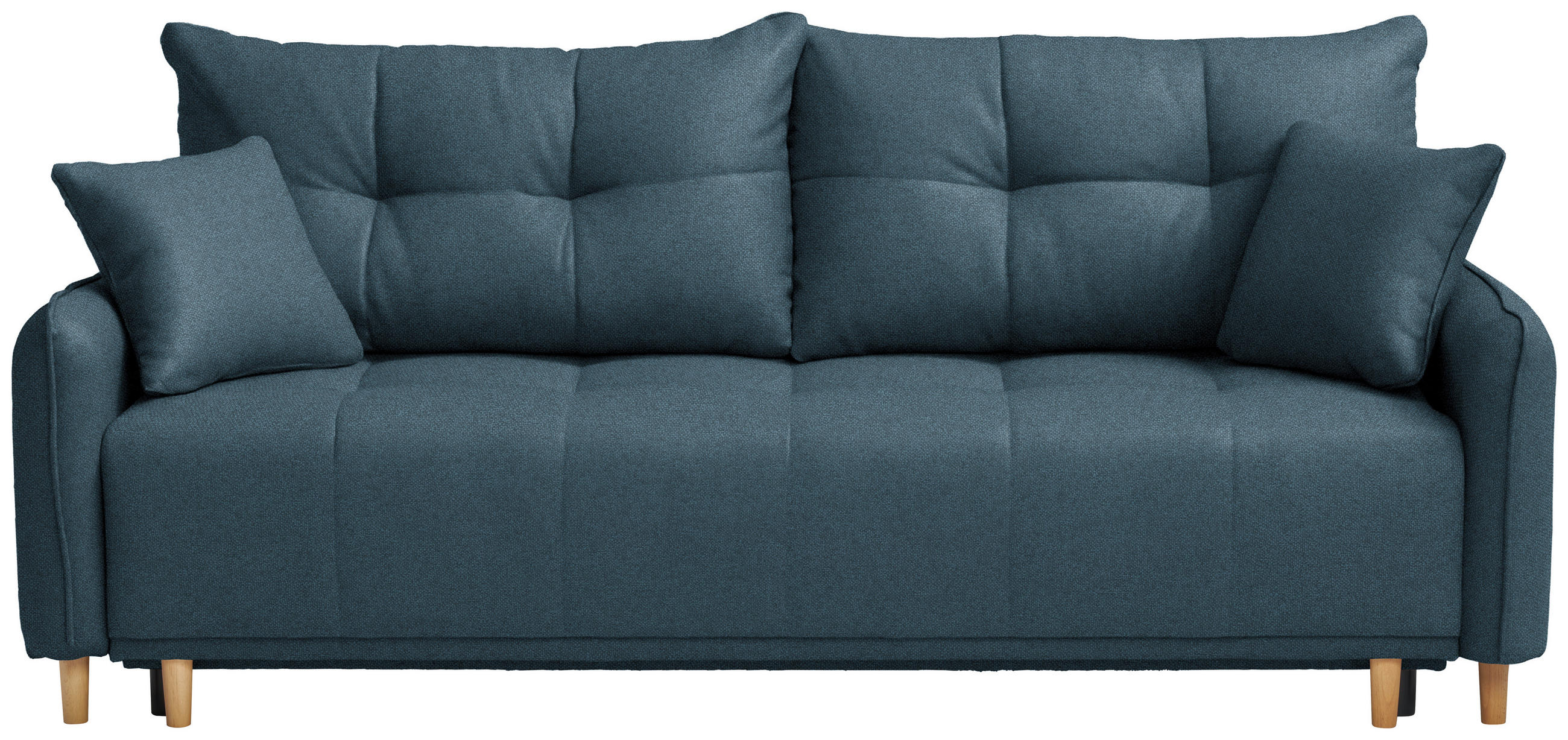 SCHLAFSOFA Struktur Blau  - Blau/Buchefarben, Design, Holz/Textil (217/97/101cm) - Carryhome
