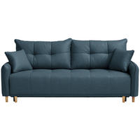 SCHLAFSOFA Struktur Blau  - Blau/Buchefarben, Design, Holz/Textil (217/97/101cm) - Carryhome
