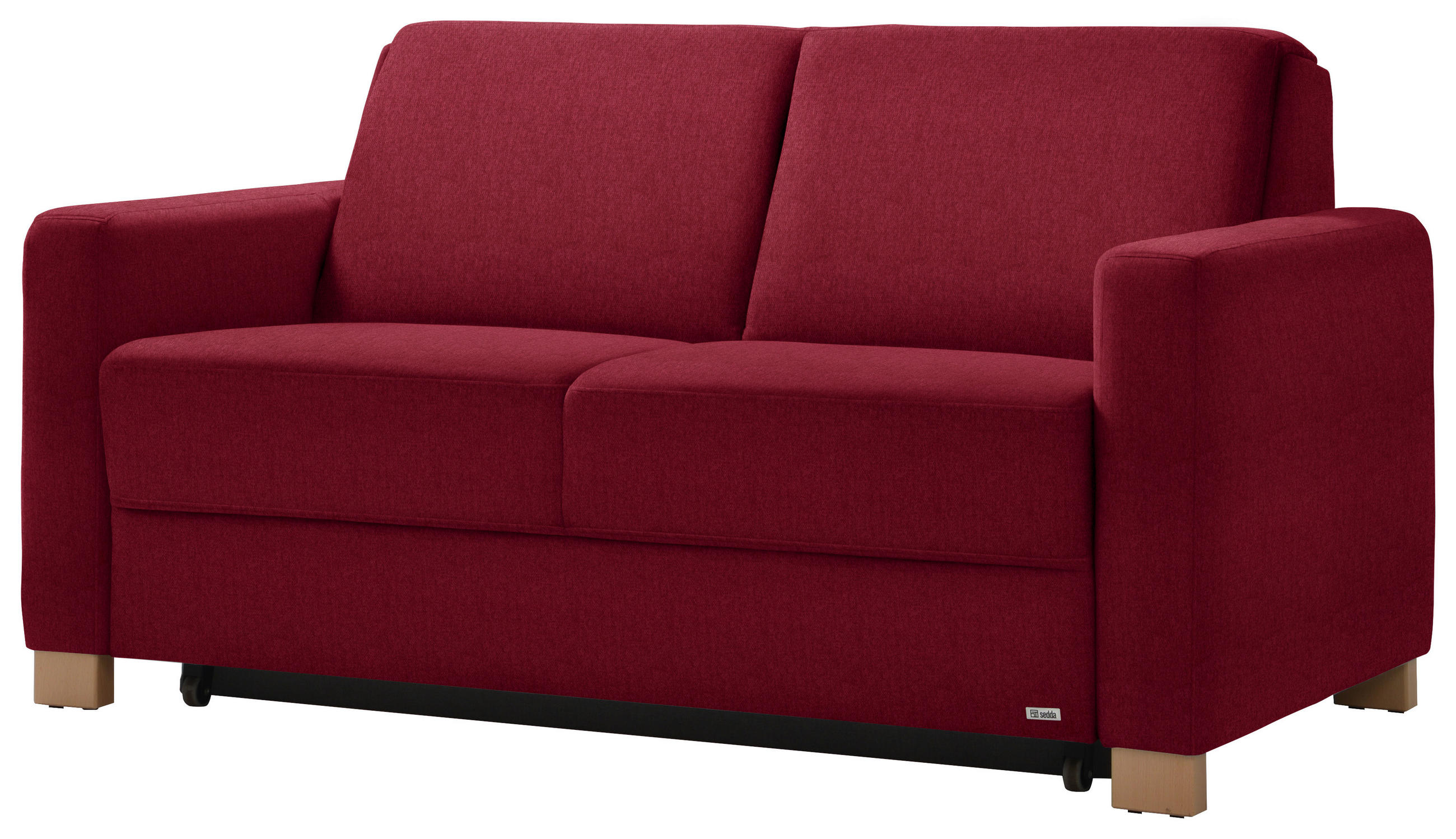 SCHLAFSOFA in Rot  - Rot/Naturfarben, KONVENTIONELL, Holz/Textil (160/86/92cm) - Sedda