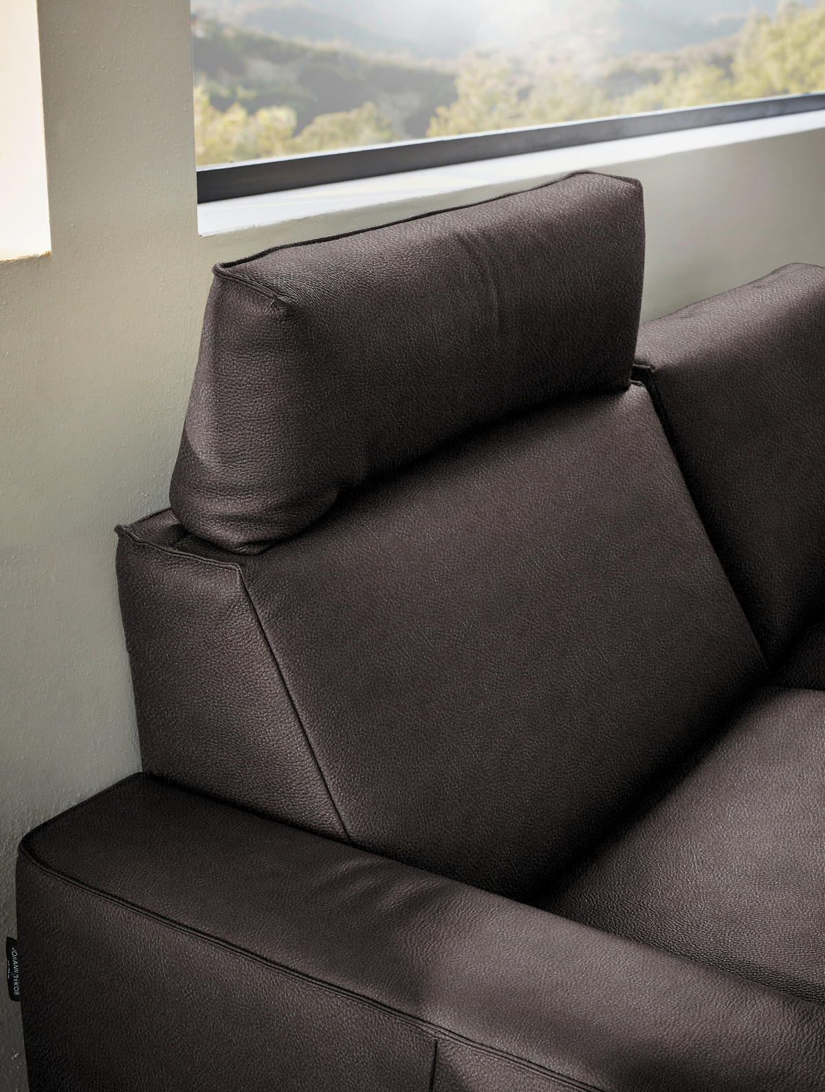 2,5-SITZER in Leder Dunkelbraun  - Dunkelbraun/Schwarz, Design, Leder/Metall (200/102/92cm) - Johann Jakob