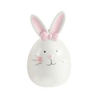 DEKORAČNÝ ZAJAC - pink/biela, Lifestyle, keramika (6,7/11cm)