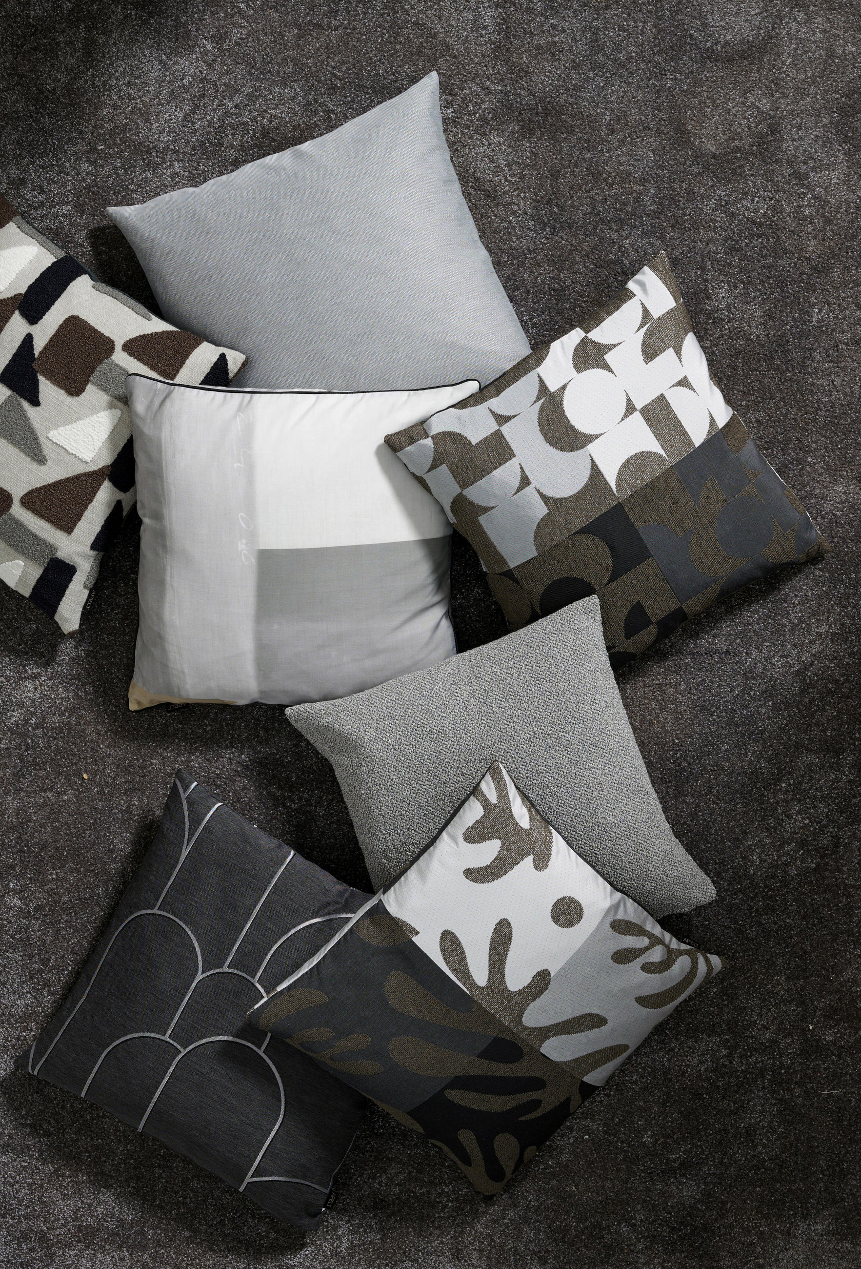 Thumbnail - Apelt Kissenhülle, Schwarz, Weiß, Taupe, Textil, Abstraktes, 49x49 cm, Oeko-Tex® Standard 100, Wohntextilien, Bezüge, Ki...