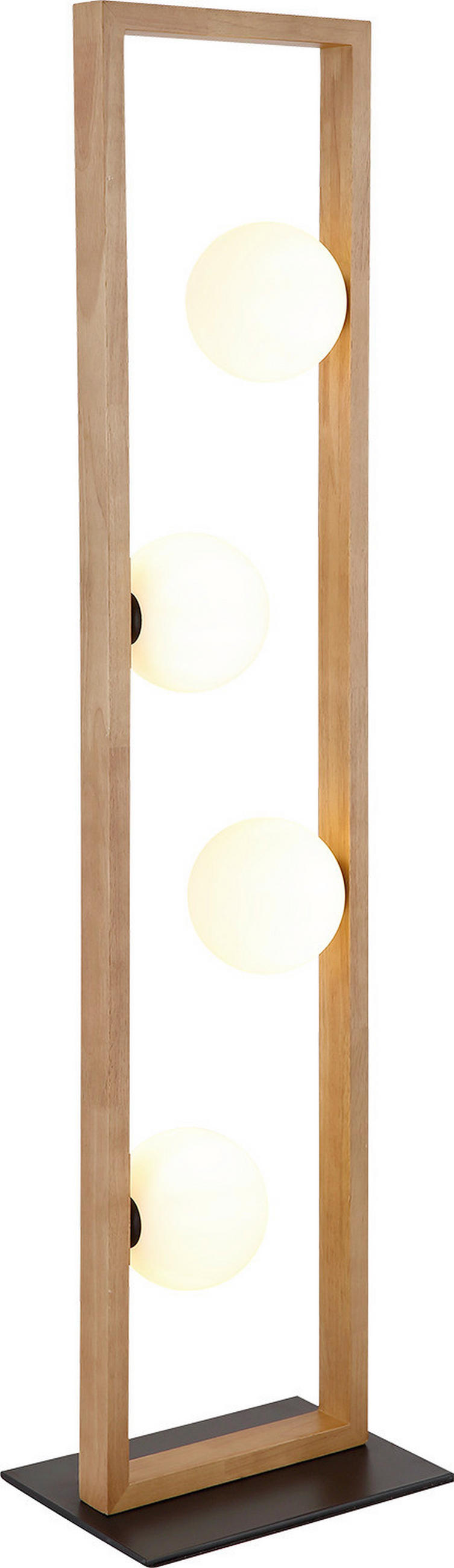 STEHLEUCHTE 28/20/110 cm    - Schwarz/Weiß, Natur, Glas/Holz (28/20/110cm)