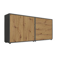 SIDEBOARD Mailand Set 3  in 158/73/33 cm  - Anthrazit/Schwarz, MODERN, Holzwerkstoff/Kunststoff (158/73/33cm) - MID.YOU