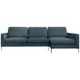 ECKSOFA Dunkelgrau Chenille  - Dunkelgrau/Silberfarben, KONVENTIONELL, Textil/Metall (284/143cm) - Carryhome