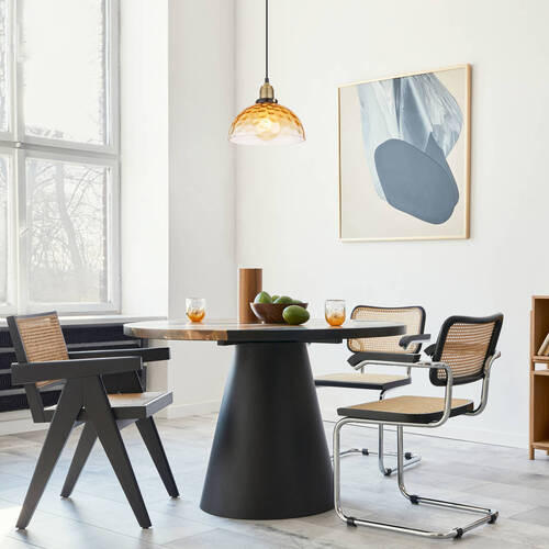 HÄNGLAMPA 25/120 cm  - klar/mässingsfärgad, Basics, metall/glas (25/120cm) - Globo