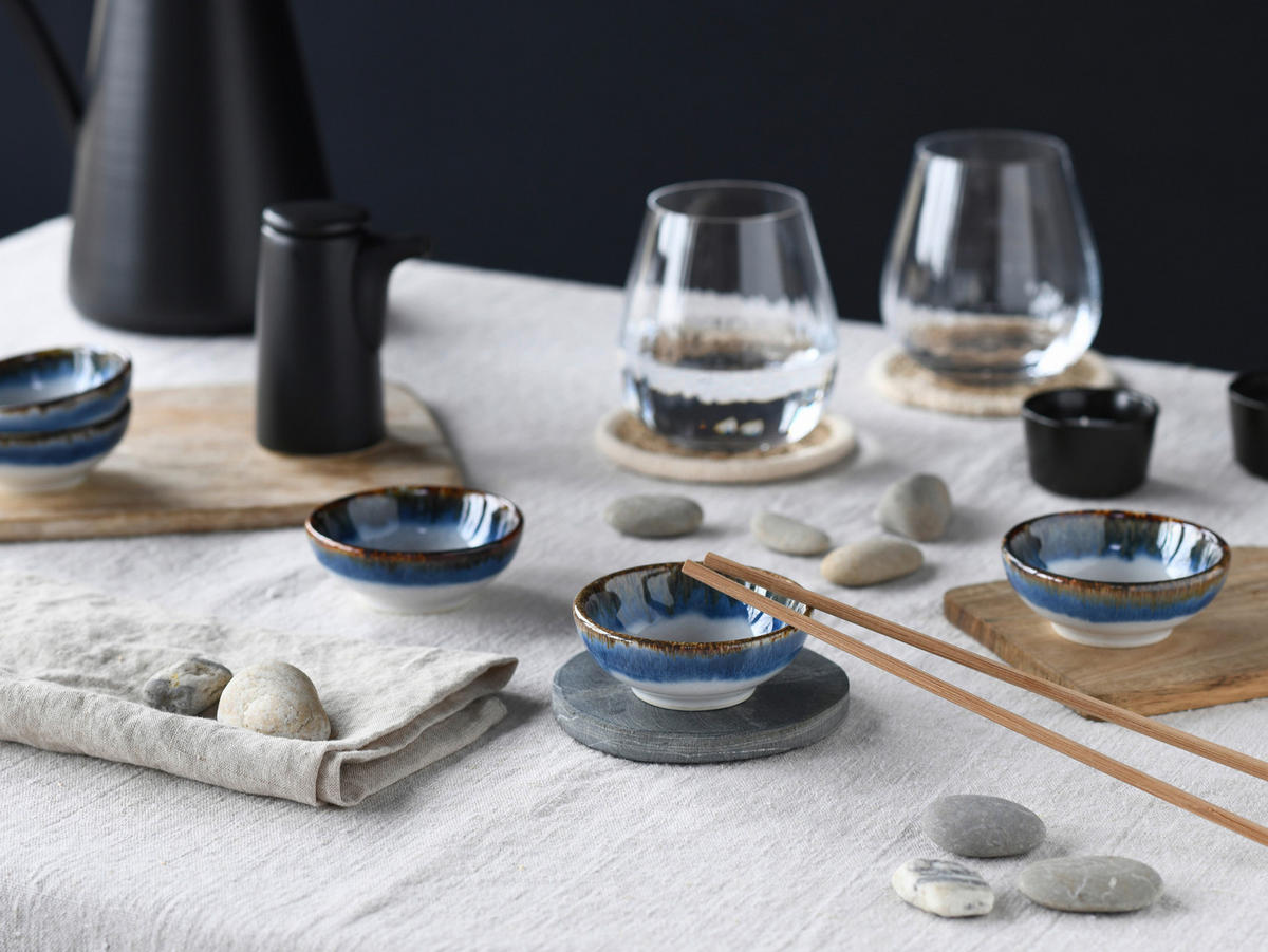 DIPSCHALENSET Keramik Steinzeug  - Graublau/Weiß, Design, Keramik - Creatable