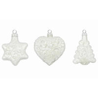 DEKOHÄNGER 3-teilig Shiny Silence  - Weiß, LIFESTYLE, Glas/Metall (7,5cm) - X-Mas