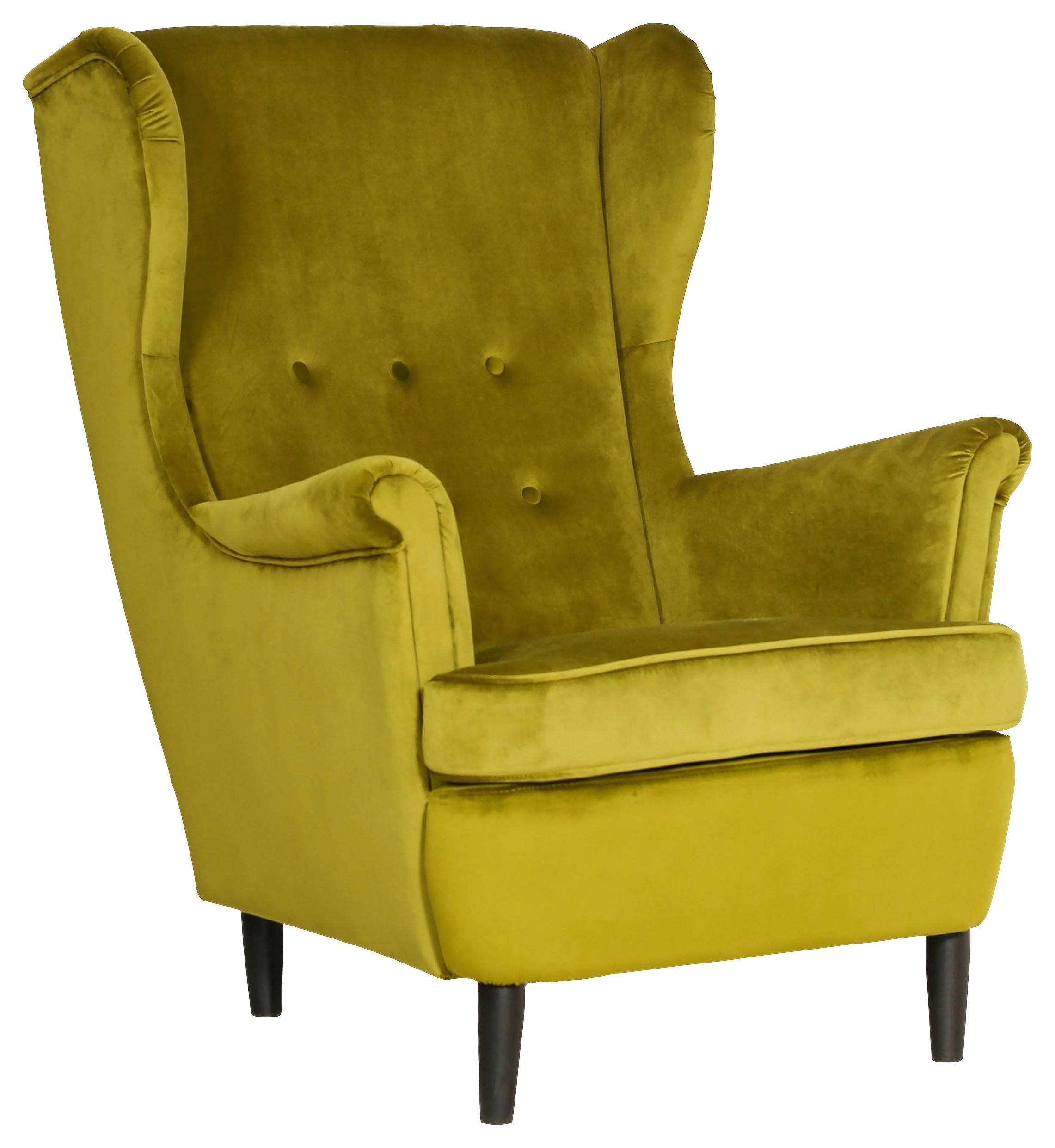 KRESLO UŠIAK, drevo, textil, kartón, kompozitné drevo, zelená - čierna/zelená, Basics, kartón/drevo (78/102/98cm) - Niels Andersson