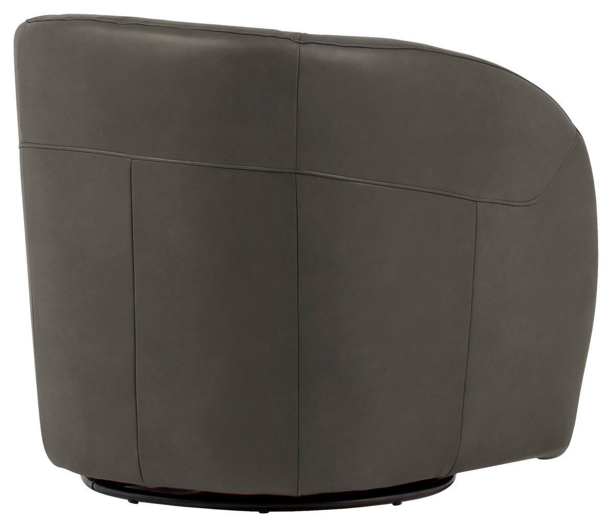 SESSEL in Echtleder Grau  - Schwarz/Grau, Design, Leder/Kunststoff (80/78/82cm) - Celina