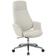 CHEFSESSEL Webstoff Chromfarben, Beige  - Chromfarben/Beige, Design, Kunststoff/Textil (80/117/126.5/59cm) - Novel