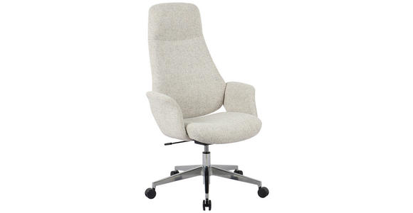 CHEFSESSEL Webstoff Chromfarben, Beige - Chromfarben/Beige, Design, Kunststoff/Textil (80/117/126.5/59cm) - Novel