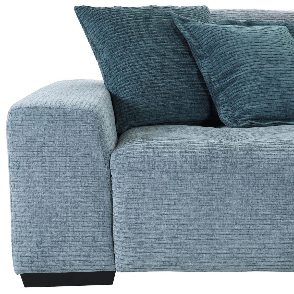 ECKSOFA in Flachgewebe Blau, Petrol  270/190 cm  - Blau/Petrol, KONVENTIONELL, Holz/Textil (270/190cm) - Carryhome