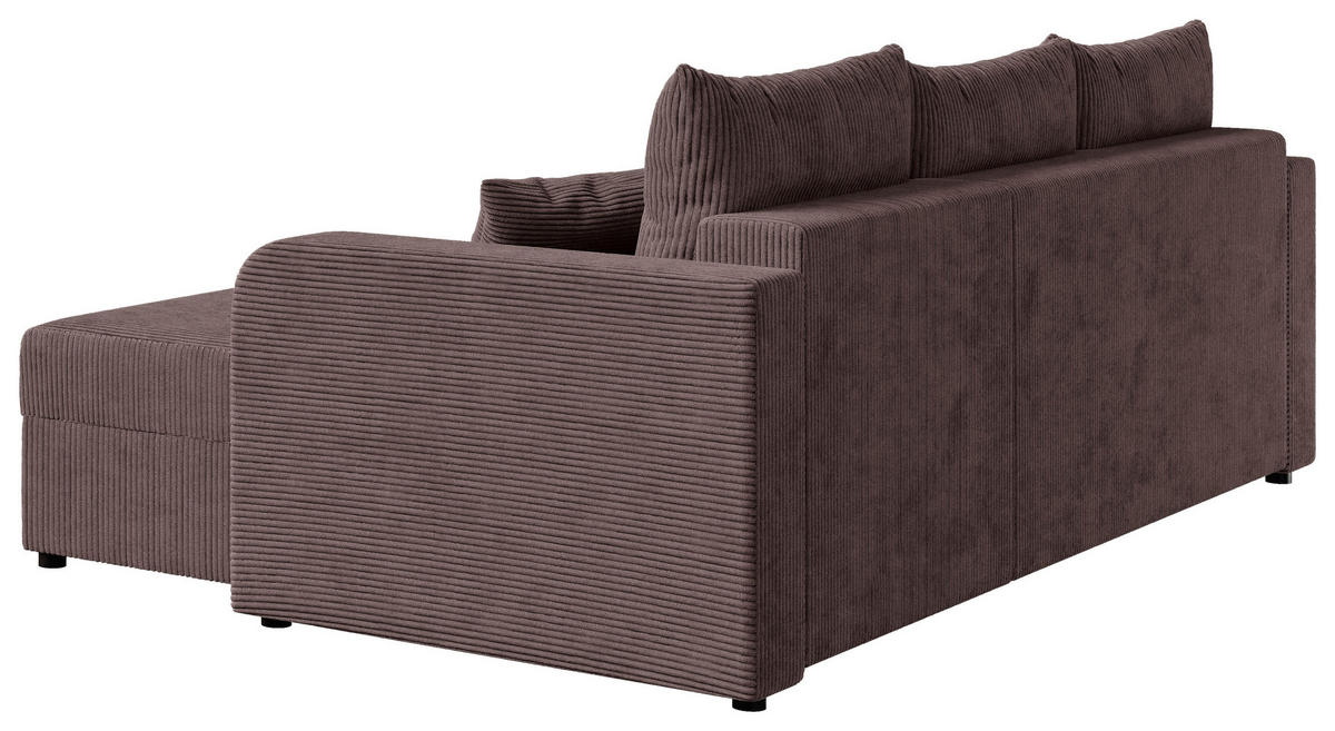 ECKSOFA Braun Cord  - Schwarz/Braun, KONVENTIONELL, Kunststoff/Textil (140/240cm) - Carryhome