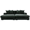 ECKSOFA FUNNY Dunkelgrün Cord  - Dunkelgrün/Schwarz, Basics, Kunststoff/Textil (285/195cm) - Livetastic