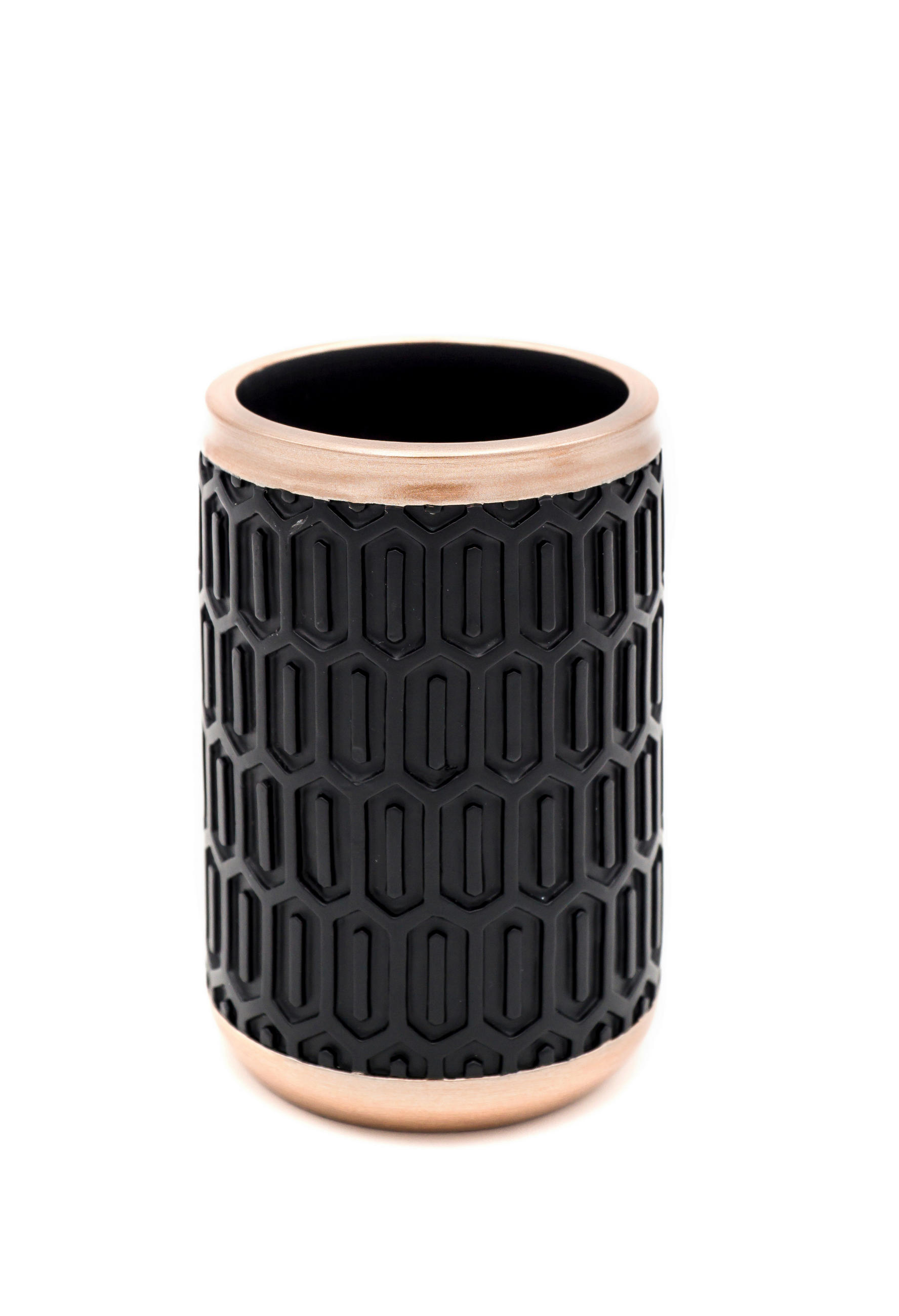 ZAHNPUTZBECHER Kunststoff  - Schwarz/Kupferfarben, Basics, Kunststoff (7,3/10,5/7,3cm) - Sadena