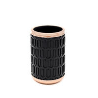ZAHNPUTZBECHER Kunststoff  - Schwarz/Kupferfarben, Basics, Kunststoff (7,3/10,5/7,3cm) - Sadena