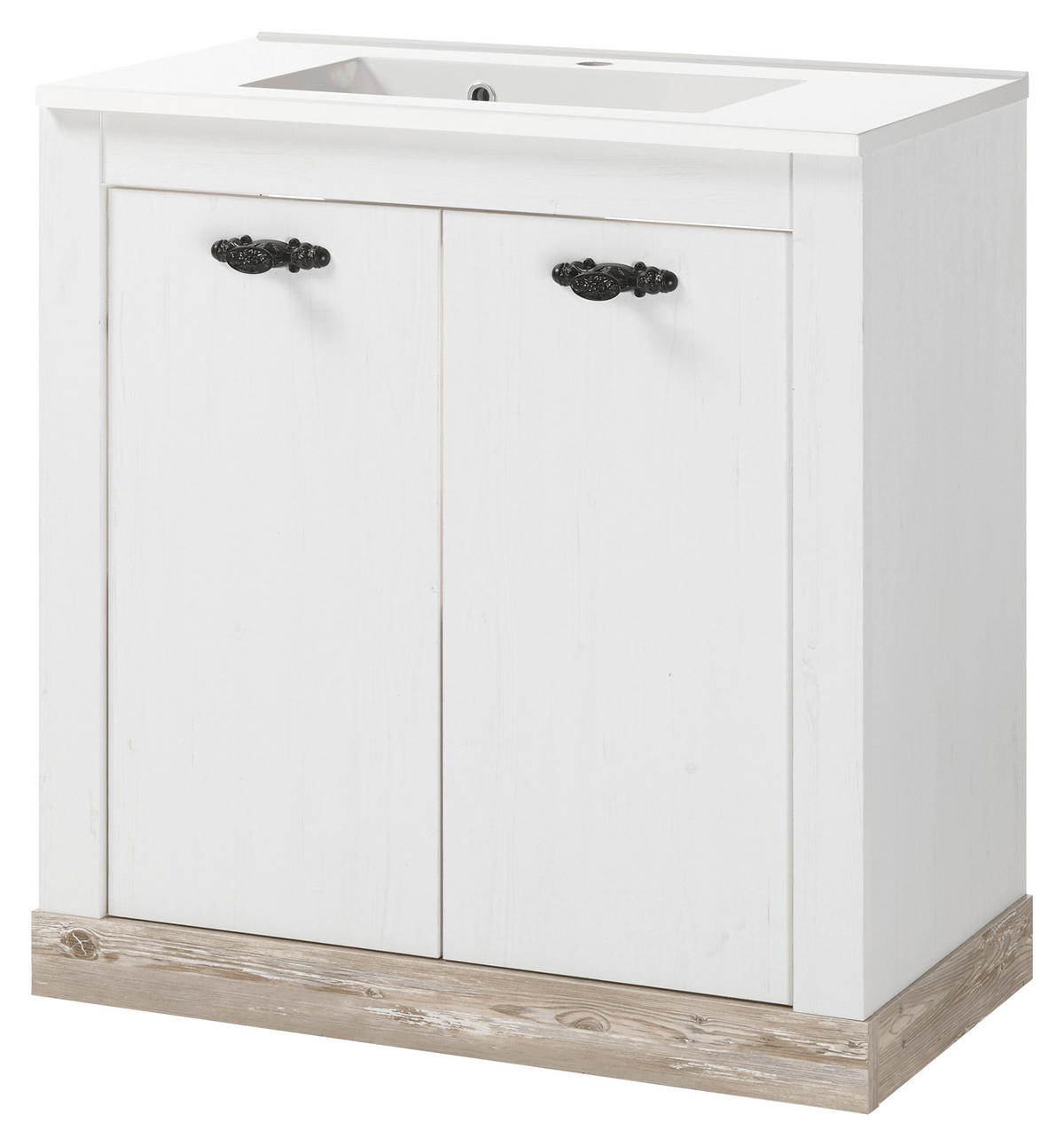 BADEZIMMER 3-teilig  in  - Schwarz/Weiß, Design, Holzwerkstoff/Metall (143/200/46cm) - MID.YOU