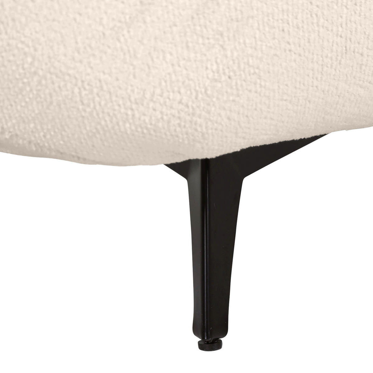 BIGSOFA Flachgewebe Creme, Schwarz, Weiss  - Weiss/Dunkelbraun, Design, Textil/Metall (275/80/123cm) - Stylife