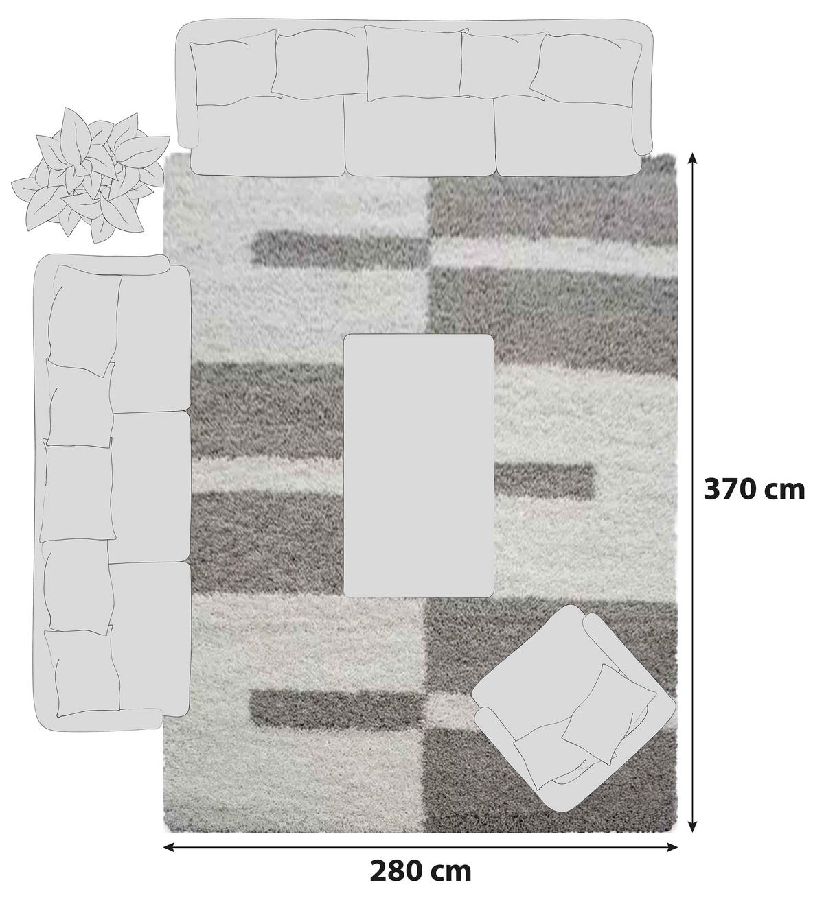 HOCHFLORTEPPICH 280/370 cm Gala 2505 Beige  - Beige, Design, Textil (280/370cm) - Novel