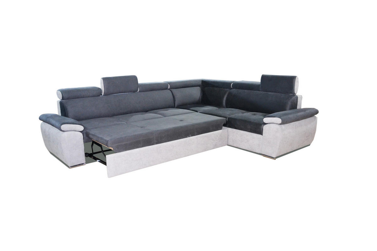 GARNITURA ZA DNEVNU SOBU svetlosiva, tamnosiva  - tamnosiva/svetlosiva, Moderno, drvo/tekstil (305/245cm) - Hom`in