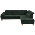 ECKSOFA in Flachgewebe Dunkelgrün  301/243 cm  - Wildeiche/Dunkelgrün, Natur, Holz/Textil (301/243cm) - Voleo