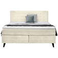 BOXSPRINGBETT 200/200 cm  in Creme  - Creme/Schwarz, KONVENTIONELL, Holz/Textil (200/200cm) - Voleo