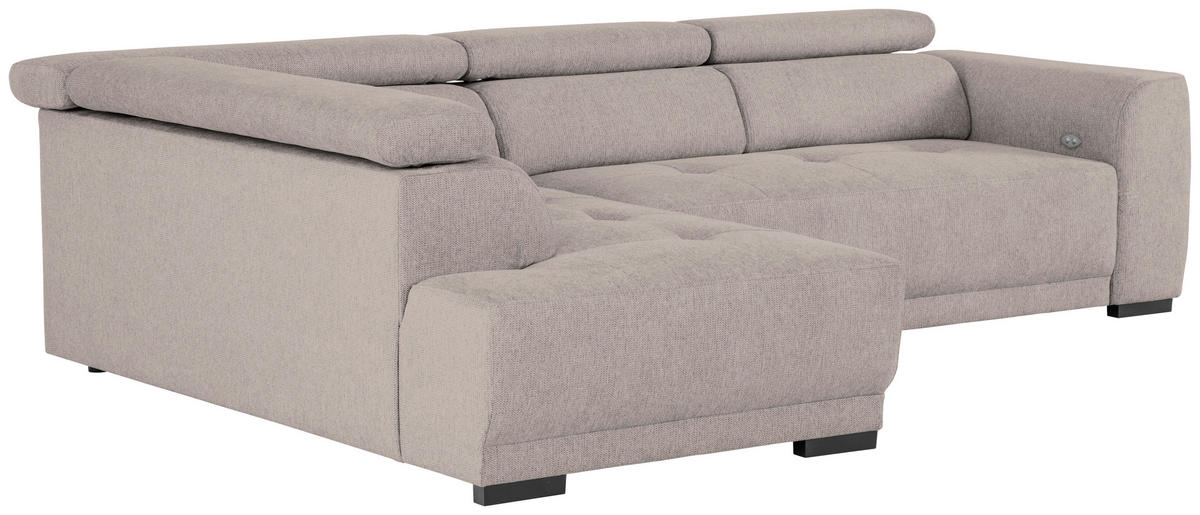 ECKSOFA in Struktur Taupe  - Taupe/Schwarz, Design, Kunststoff/Textil (205/284cm) - MID.YOU