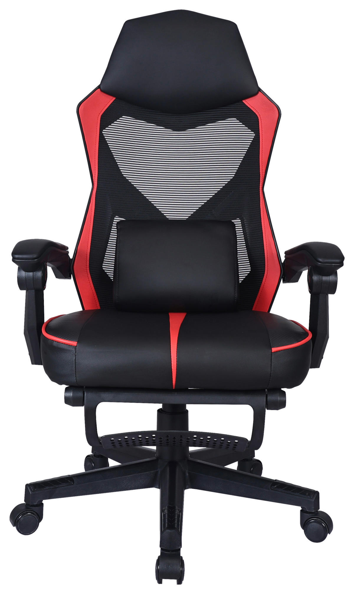 GAMINGSTUHL  in Lederlook, Netzbespannung Rot, Schwarz  - Rot/Schwarz, MODERN, Kunststoff/Textil (59/107-117/58cm) - Carryhome