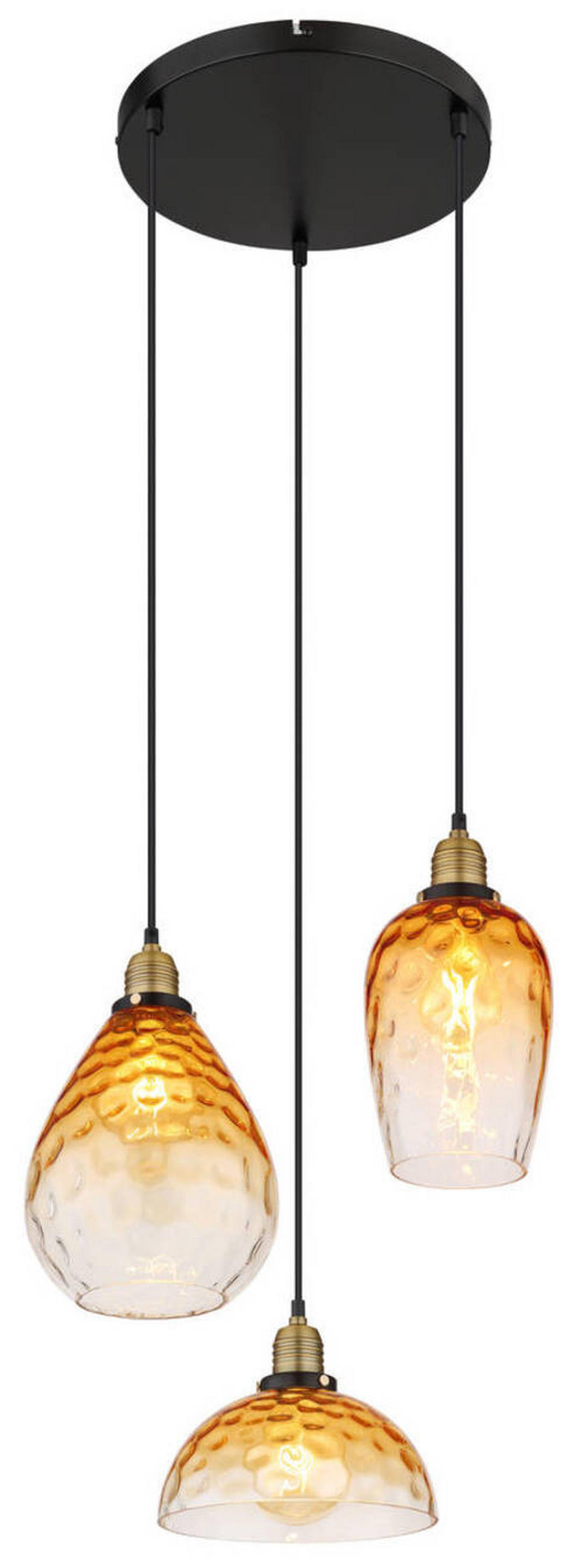 HÄNGELEUCHTE 46/150 cm    - Klar/Messingfarben, Konventionell, Glas/Metall (46/150cm) - Globo
