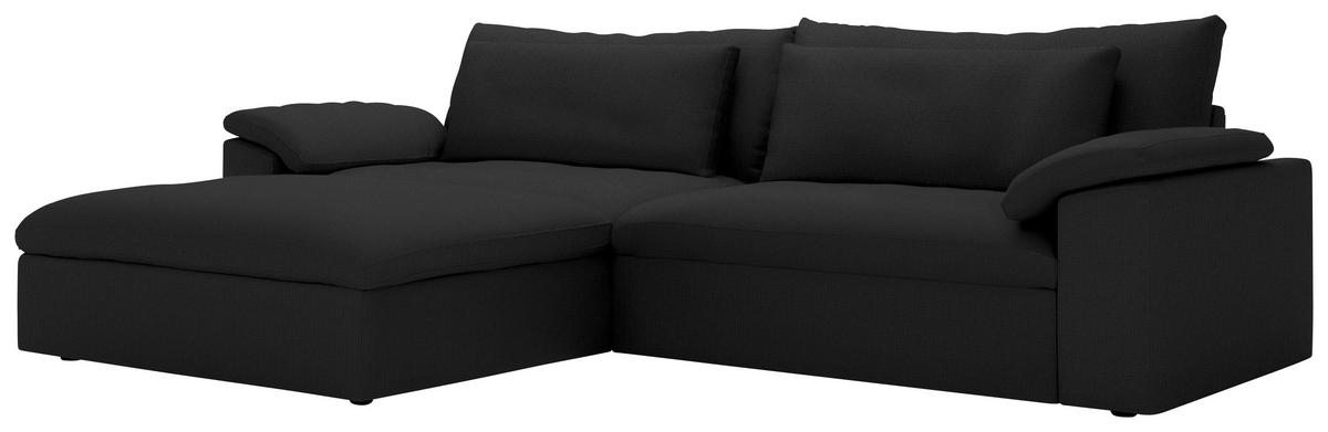 ECKSOFA  Chenille Schwarz  - Schwarz, Modern, Kunststoff/Textil (198/306cm) - Carryhome