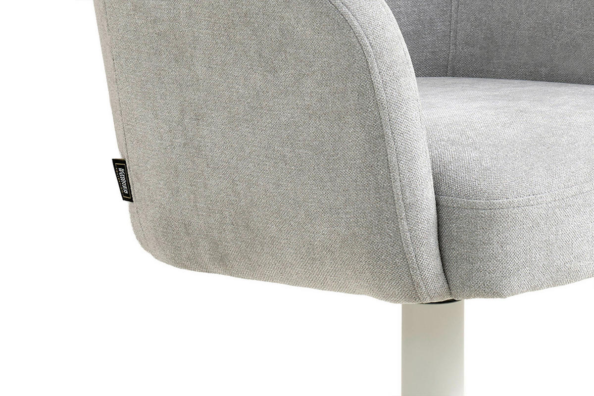 ARMLEHNSTUHL  Sitzfläche 360° drehbar Webstoff  Greige  - Greige/Seidengrau, MODERN, Textil/Metall (59/86/63cm) - Schöner Wohnen