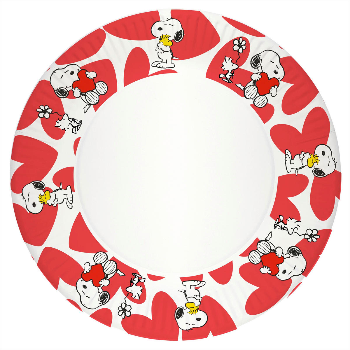 PAPPTELLER Snoopy    - Rot/Weiß, Trend, Papier (23/1,5/23cm)