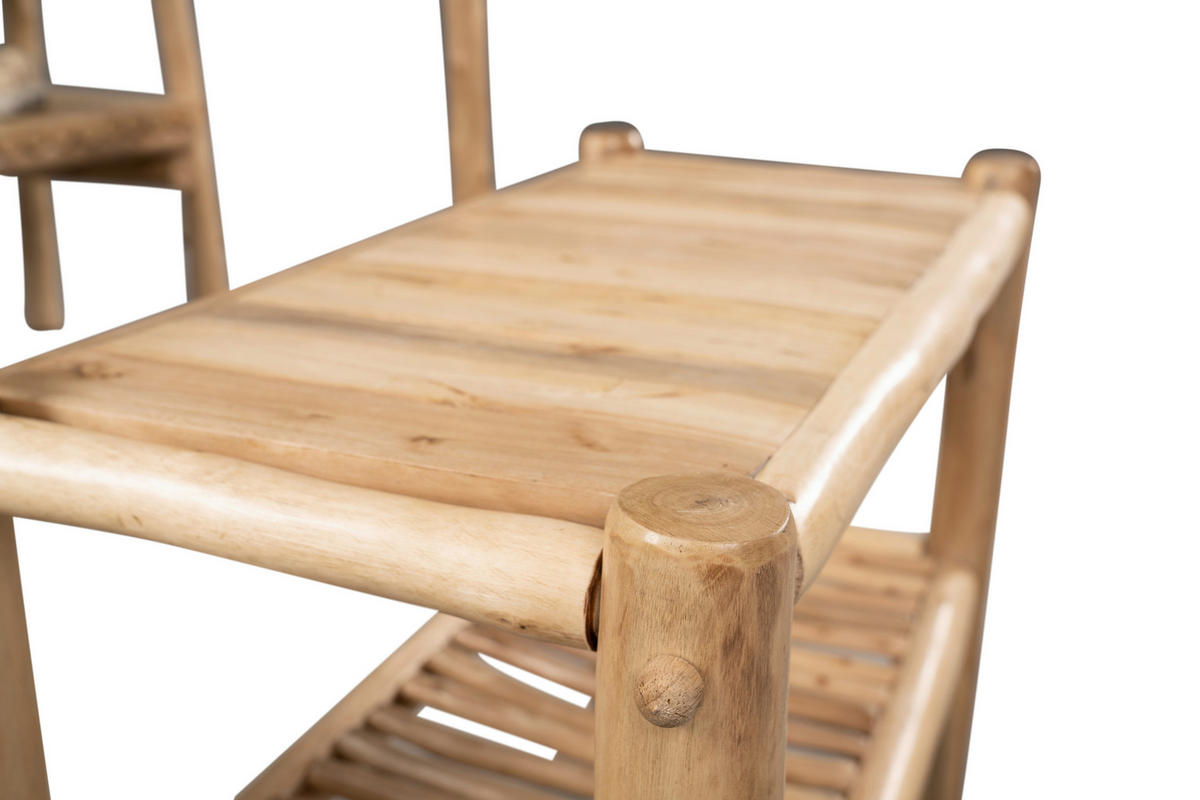 GARDEROBENBANK  in 60/50/30 cm  - Hellbraun/Eukalyptusholzfarben, Basics, Holz (60/50/30cm)