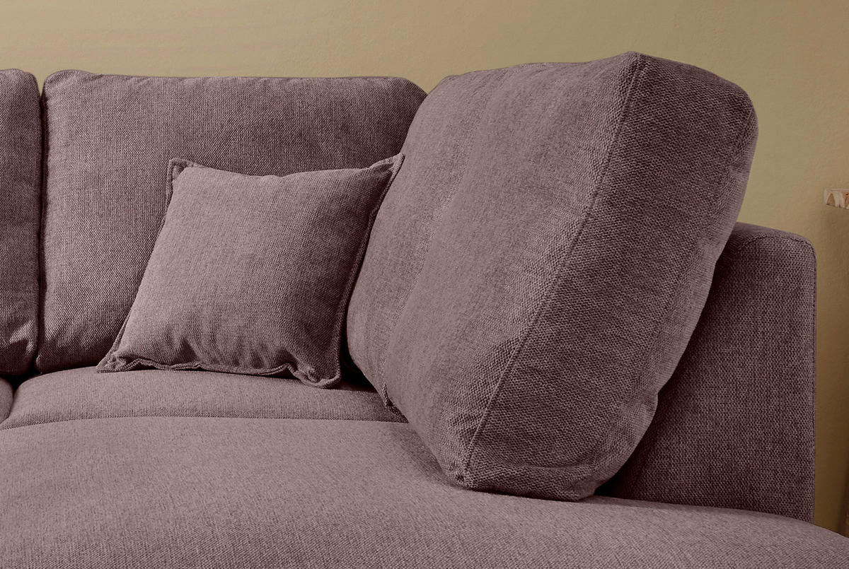 ECKSOFA Struktur Bordeaux  - Bordeaux/Naturfarben, Konventionell, Holz/Textil (230/200cm) - P & B