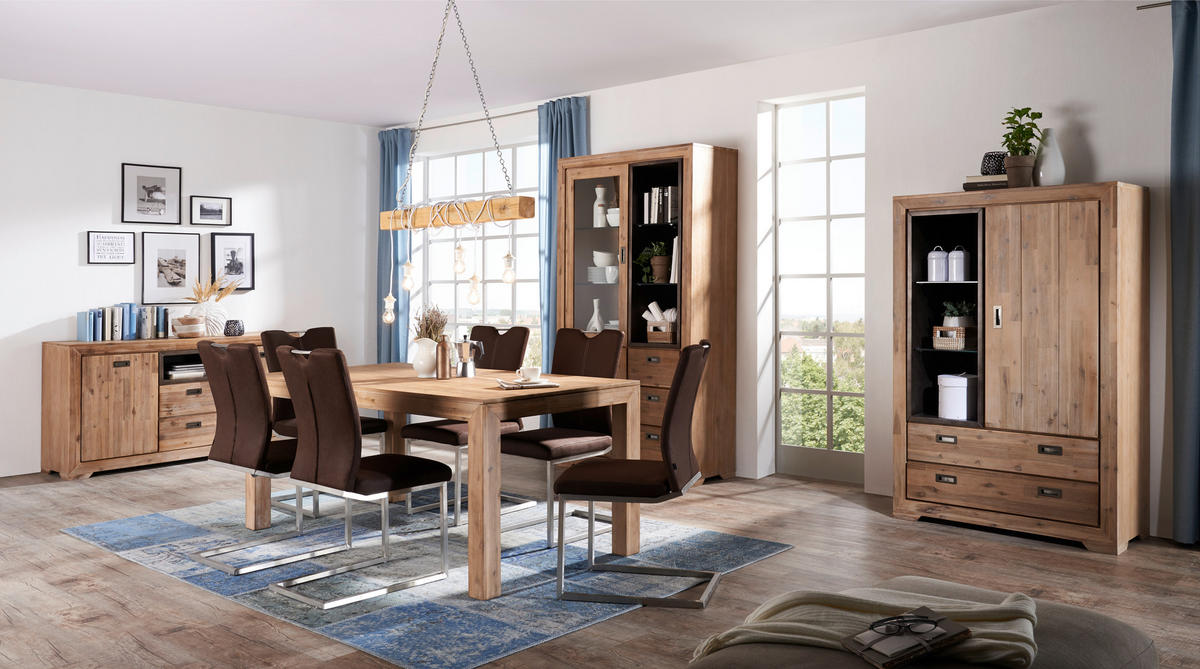 KLUB STOČIĆ 130/45/70 cm  siva, boja akacije  - boja akacije/siva, Lajfstajl, drvo/pločasti materijal (130/45/70cm) - Landscape