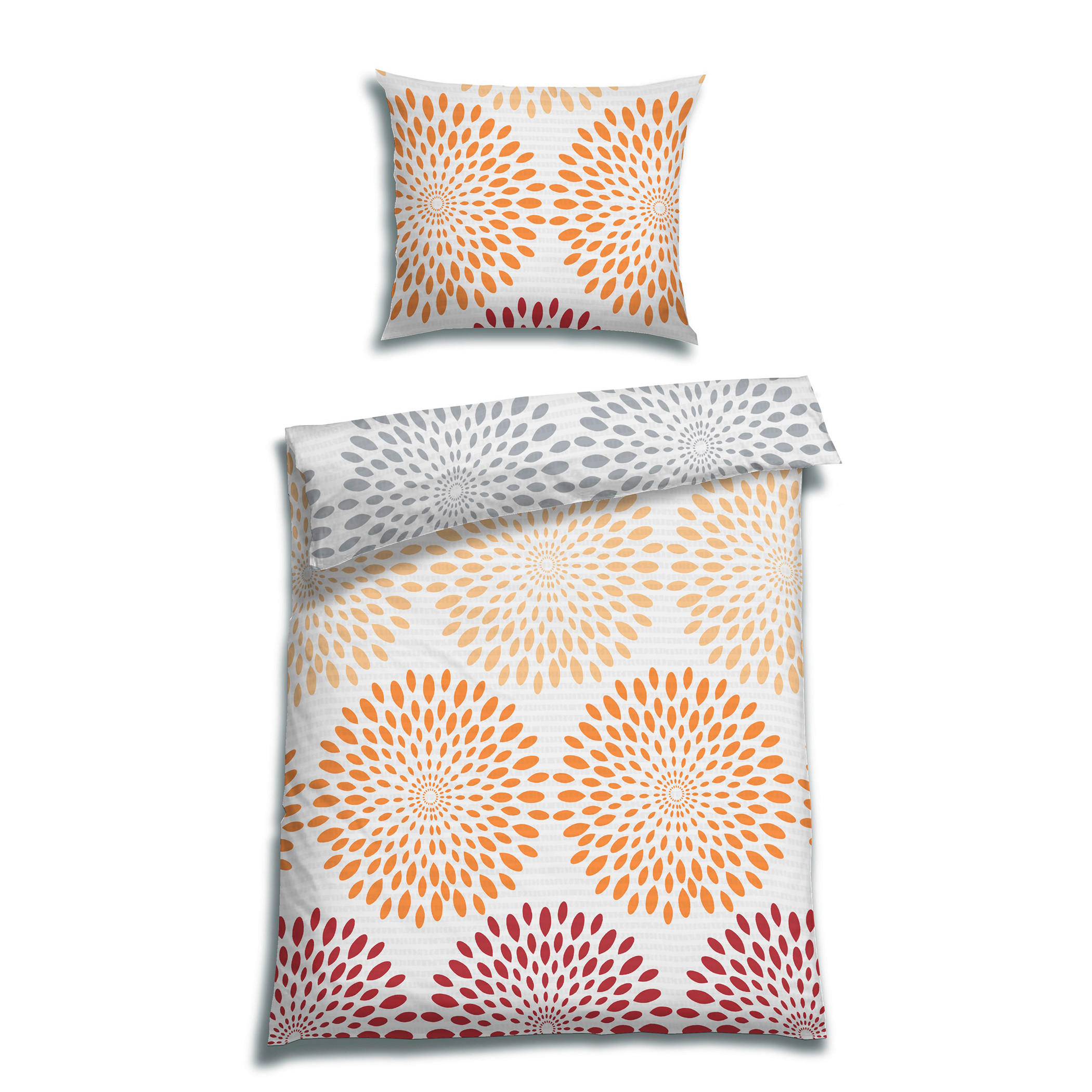 BETTWÄSCHE Seersucker 140/200 cm  - Orange/Weiß, Basics, Textil (140/200cm) - Florella