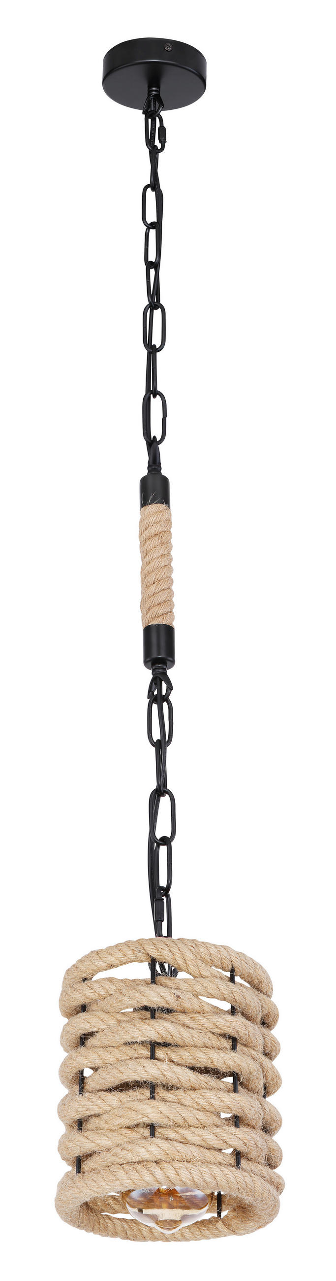 HÄNGELEUCHTE 15/150 cm    - Schwarz/Braun, Lifestyle, Naturmaterialien/Metall (15/150cm) - Globo